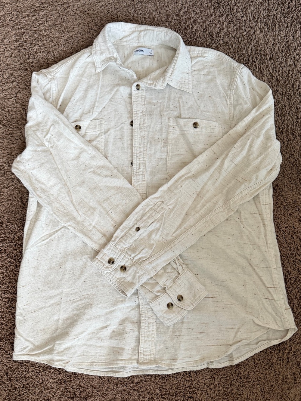 Sonoma Cream Lightweight Button-Up Shirt Jacket